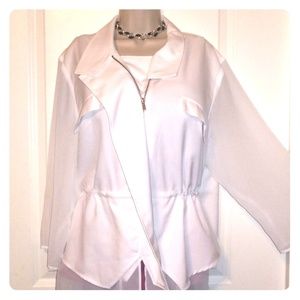 Lovely White Jacket with sheer sleeves